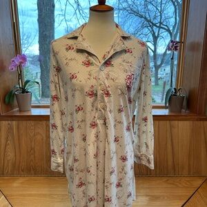 Ralph Lauren Floral Nightshirt with Monogram Detail M